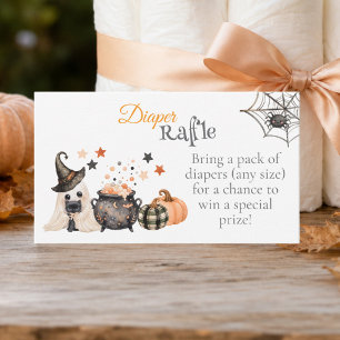 Diaper Raffle Halloween Gender Reveal Party Enclosure Card