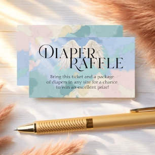 Diaper Raffle Heaven Sent Pastel Baby Shower Enclosure Card