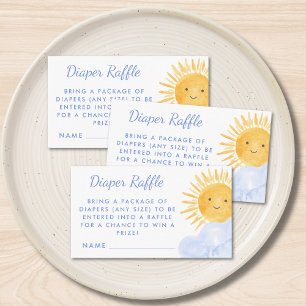 Diaper Raffle Here Come The Sons Twin Baby Shower Enclosure Card