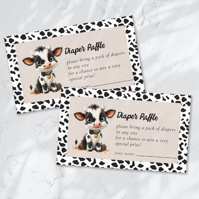 Diaper Raffle Holy Cow Baby Shower Enclosure Card (Creator Uploaded)