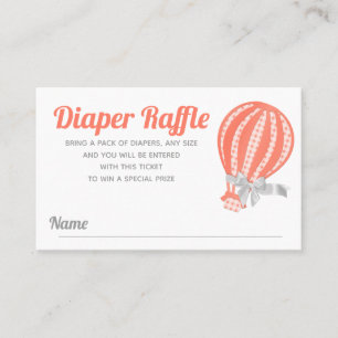 Diaper Raffle Hot Air Balloon Baby Shower Business Card