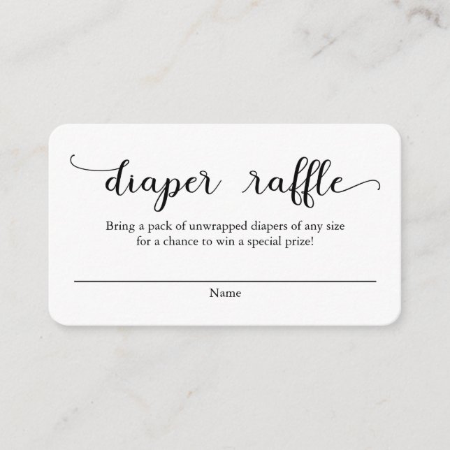 Diaper Raffle Insert Card for Baby Shower (Front)