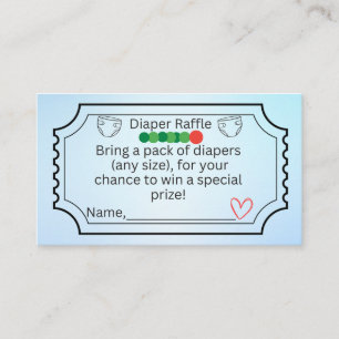 Diaper Raffle Insert Cards Cute & Fun Baby Shower