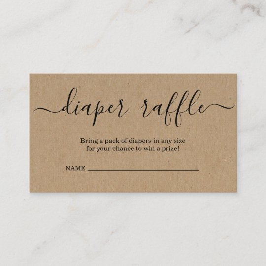 Diaper Raffle Insert for Baby Shower Invitation