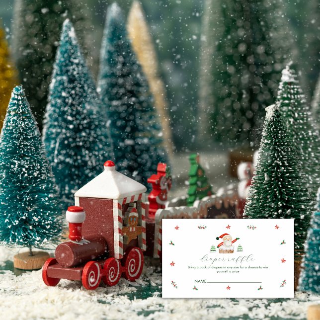 Diaper Raffle It's Cold Outside Santa Baby Shower Enclosure Card (Diaper Raffle It's Cold Outside Santa Baby Shower Enclosure Card)