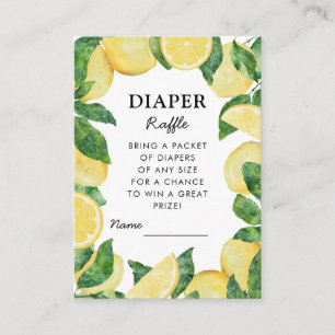 Diaper Raffle Lemon Baby Shower Enclosure Card