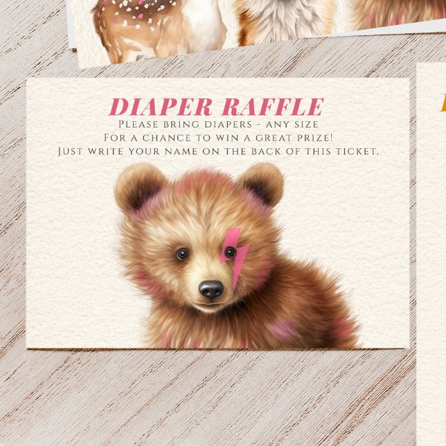 Diaper Raffle Lightning Bolt Cub Baby Shower  Enclosure Card (Creator Uploaded)