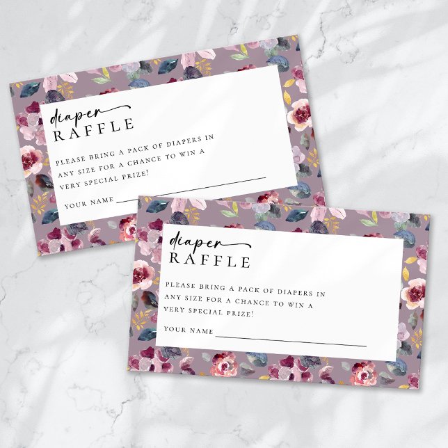 Diaper Raffle Lilac Floral Baby Show Enclosure Card (Creator Uploaded)