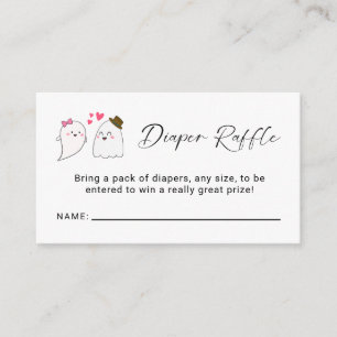 Diaper Raffle Little Boo Baby Shower Halloween Enclosure Card