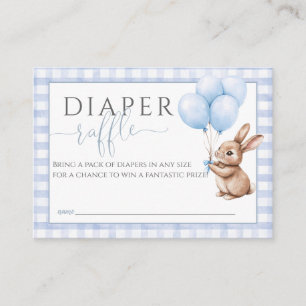 Diaper Raffle Little Bunny Balloons Baby Shower Enclosure Card