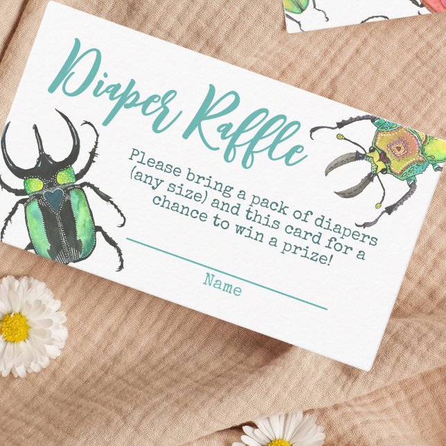 Diaper Raffle Little Love Bugs Baby Shower Enclosure Card (Creator Uploaded)