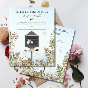 Diaper Raffle Little Love Letters Baby Shower Card