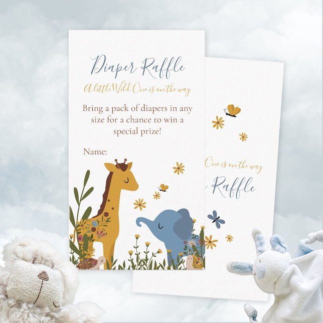 Diaper Raffle Little Wild One Cute Baby Shower Enclosure Card (Diaper Raffle Little Wild One Cute Baby Shower Enclosure Card ©Susanne Sachers Sunny Mind Design 🌞)