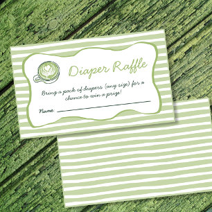 Diaper Raffle Matcha Green Tea Baby Shower Enclosure Card