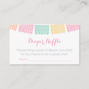 Diaper Raffle Mexican Fiesta Papel Picado Banner Enclosure Card