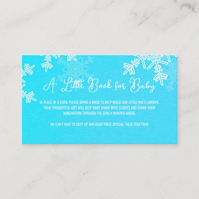 Diaper Raffle Minimalist Blue Snowflake Pattern  Enclosure Card (Front)