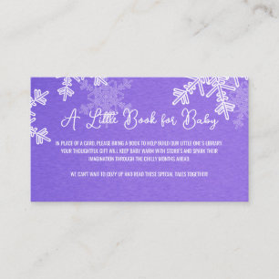 Diaper Raffle Minimalist Indigo Snowflake Pattern Enclosure Card