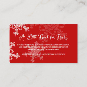 Diaper Raffle Minimalist Red Snowflake Pattern Enclosure Card