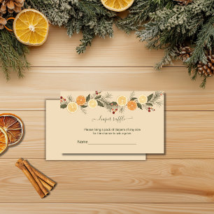 Diaper Raffle Modern Dried Citrus Christmas Enclosure Card
