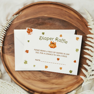Diaper Raffle Modern Fall Pumpkin Baby Shower Enclosure Card