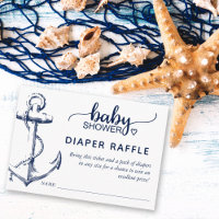 Diaper Raffle Nautical Anchor Baby Shower White