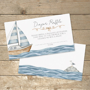 Diaper Raffle Nautical Baby Shower Enclosure Card