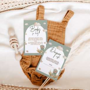 Diaper Raffle Nursery Boho Bear Baby Shower Enclosure Card