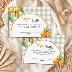 Diaper Raffle Oranges Twins Baby Shower Enclosure Card