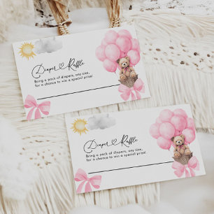 Diaper Raffle Pink Bear Card