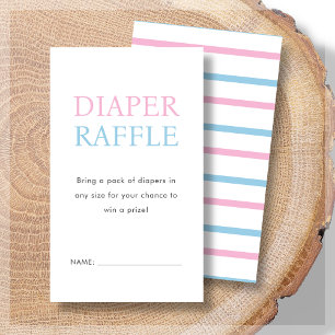 Diaper Raffle   Pink & Blue Baby Shower  Enclosure Card