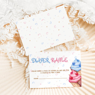 Diaper Raffle Pink Blue Gender Reveal Enclosure Card