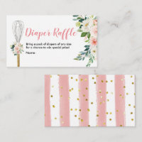 Diaper Raffle Pink Floral Soon to be Whisked Away