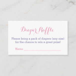 Diaper Raffle Pink Small Floral Girl Baby Shower Enclosure Card