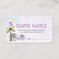 Diaper Raffle Poem Elephant Mum and Baby Shower