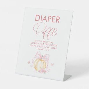 Diaper Raffle Pumpkin Fall Baby Shower Table Sign