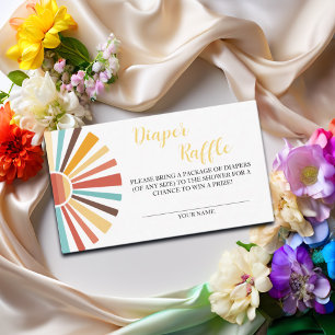 Diaper Raffle Ray of Sunshine Baby Shower Enclosure Card
