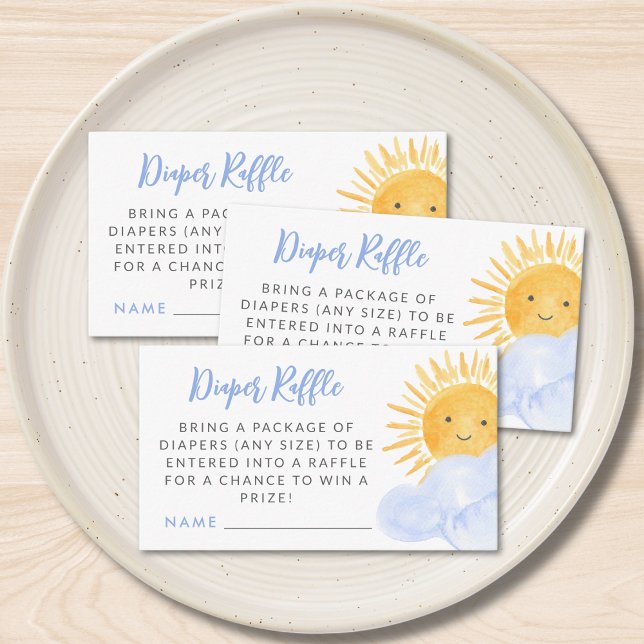 Diaper Raffle Ray Of Sunshine Baby Shower  Enclosure Card (Creator Uploaded)