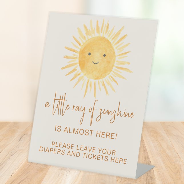Diaper Raffle Ray Of Sunshine Baby Shower  Pedestal Sign (Creator Uploaded)
