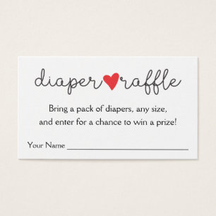 Diaper Raffle Red Heart Baby Shower