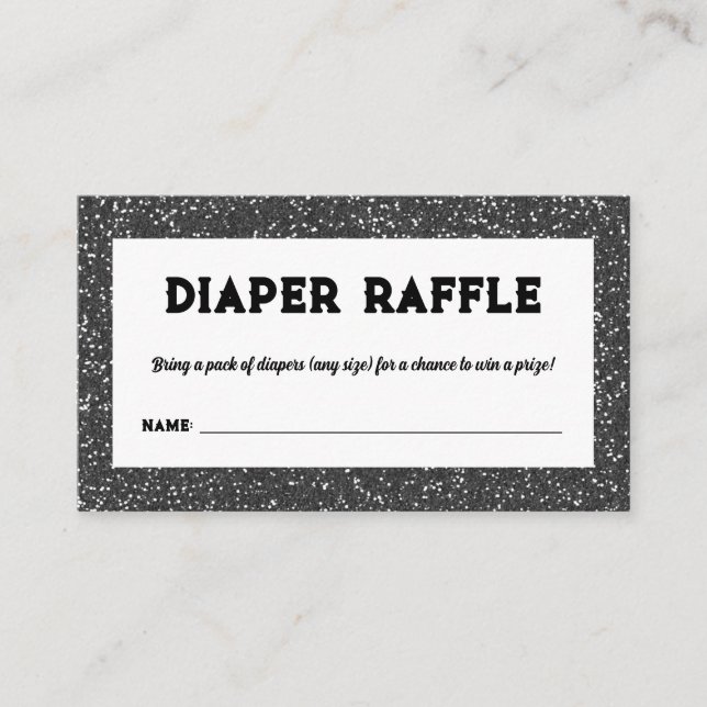 Diaper Raffle Rock Star Baby Shower Enclosure Card (Front)