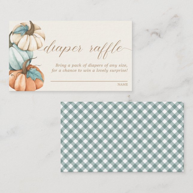 Diaper Raffle – Rustic Autumn Fall Baby Shower | E Enclosure Card (Front/Back)