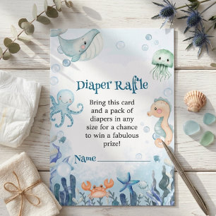 Diaper Raffle Sea You Soon Under the Sea Baby Show Enclosure Card