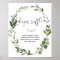 Diaper raffle sign baby shower greenery wreath
