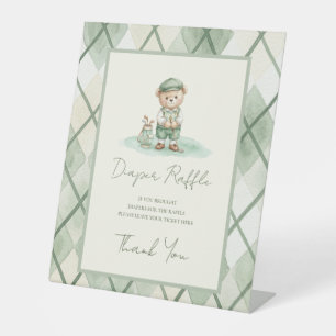 Diaper Raffle Sign Golfing Sage Green Baby Shower