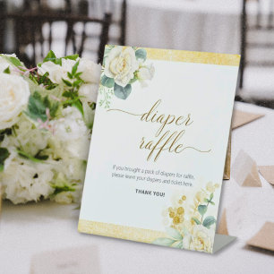 Diaper Raffle Sign – It’s A Boy Baby Shower Gold