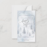 Diaper Raffle | Silver Blue Winter Wonderland Advice Card<br><div class="desc">Baby Diaper Raffle Ticket | Silver Blue Winter Wonderland - Original design by ©WhimsicalArtwork™ - A Silver Blue watercolor winter scene with hand painted evergreen pine trees and just enough snow on the branches to remind you of a crisp winter day in the forest - surround this with a translucent...</div>