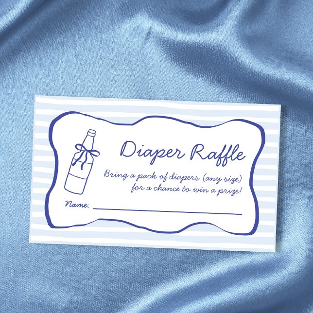 Diaper Raffle Soda Bottle Wavy Blue Baby Shower Enclosure Card (Diaper Raffle Soda Bottle Wavy Blue Baby Shower Enclosure Card)