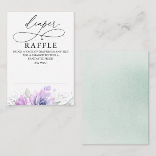 Diaper Raffle Soft Greenery Baby Shower Ticket Enclosure Card
