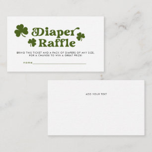 Diaper Raffle St. Patrick's Day Baby Shower Enclosure Card