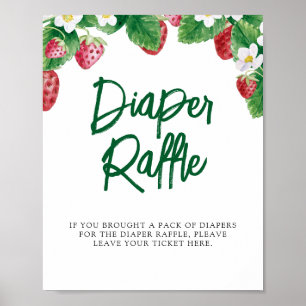 Diaper Raffle Summer Berry Sweet Baby Shower  Poster